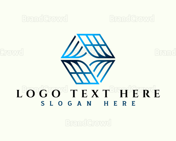 Abstract Cube Roofing Logo