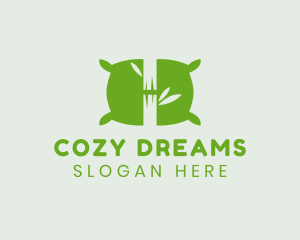 Bedding - Green Bamboo Pillow logo design