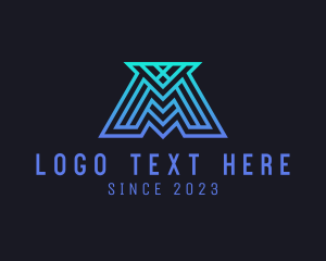 Network - Tech Company Letter M logo design