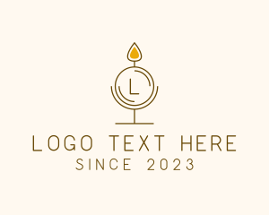 Fire - Candle Fire Home Decor logo design
