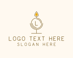 Candle Fire Home Decor Logo