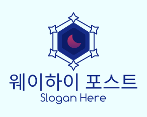 Star Hexagon Moon logo design