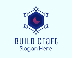 Star Hexagon Moon logo design