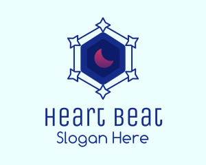 Star Hexagon Moon logo design