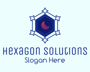 Hexagon - Star Hexagon Moon logo design