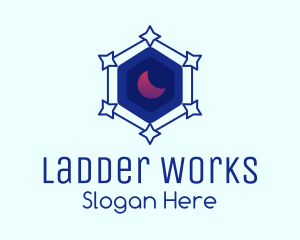 Star Hexagon Moon logo design