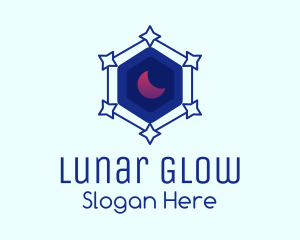 Moon - Star Hexagon Moon logo design