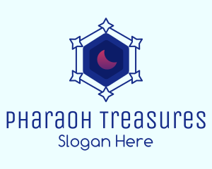 Star Hexagon Moon logo design