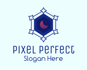 Star Hexagon Moon logo design