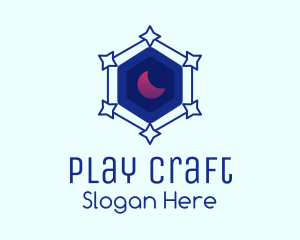 Star Hexagon Moon logo design