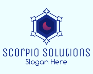 Star Hexagon Moon logo design