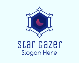 Astrologer - Star Hexagon Moon logo design