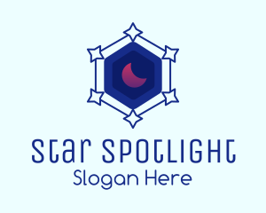 Star Hexagon Moon logo design