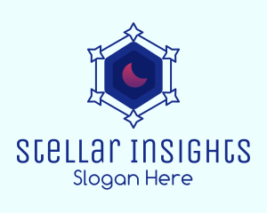 Astrological - Star Hexagon Moon logo design
