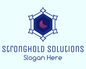 Star Hexagon Moon logo design