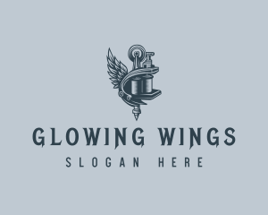 Tattoo Machine Wing logo design