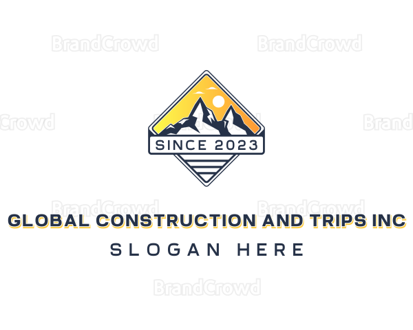 Trekking Travel Mountain Logo