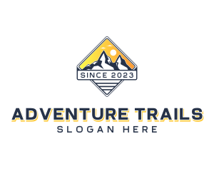 Trekking Travel Mountain logo design