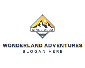 Trekking Travel Mountain logo design