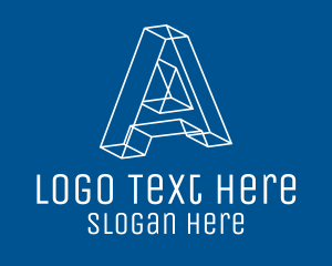 Blue And White - Blue & White Letter A logo design
