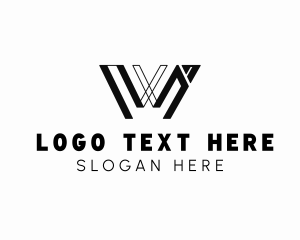 Blogger - Geometric Business Letter W logo design