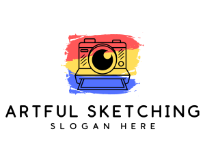 Artistic Polaroid Camera logo design