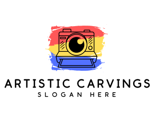 Artistic Polaroid Camera logo design