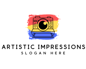 Artistic Polaroid Camera logo design