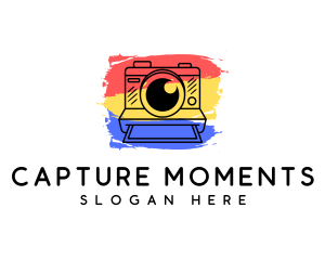 Artistic Polaroid Camera logo design
