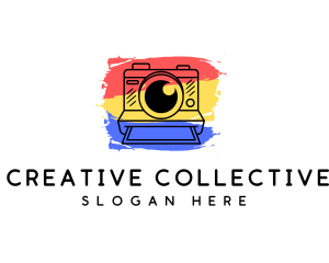 Artistic Polaroid Camera logo design