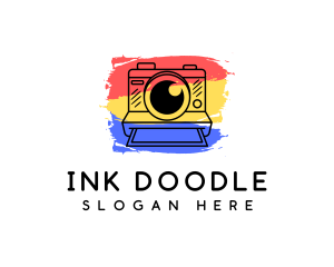 Artistic Polaroid Camera logo design