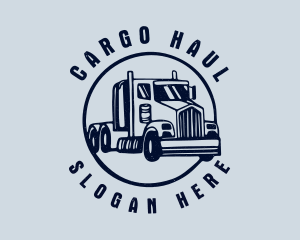 Blue Flatbed Truck logo design