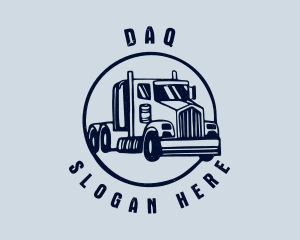 Shipment - Blue Flatbed Truck logo design