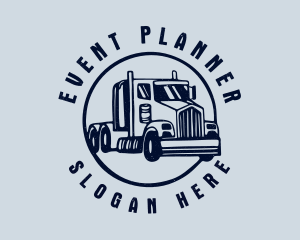 Shipment - Blue Flatbed Truck logo design