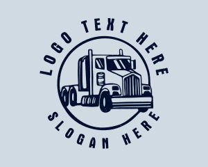 Shipping - Blue Flatbed Truck logo design