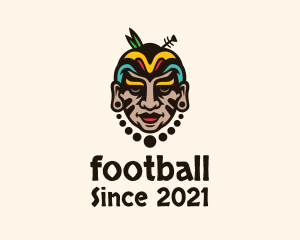 Tribe - Colorful Aztec Warrior Face logo design