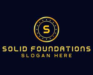 Gold Mine - Golden Coin Currency logo design