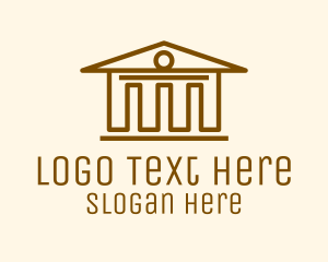 Town Hall - Brown Pantheon Building logo design