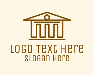 Greece - Brown Pantheon Building logo design