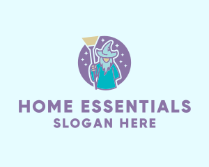 Household - Housekeeping Broom Wizard logo design
