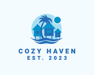 Hostel - Beach Vacation House logo design