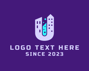 Toxic - City Laboratory Letter U logo design