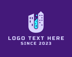 Scientific - City Laboratory Letter U logo design