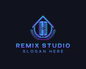 Podcast Studio Microphone logo design