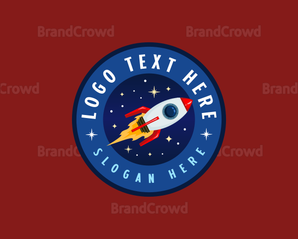 Rocket Spaceship Galaxy Logo