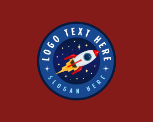 Universe - Rocket Spaceship Galaxy logo design