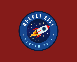 Rocket Spaceship Galaxy logo design