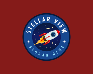 Rocket Spaceship Galaxy logo design