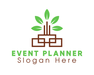 Vegan - Green Leaf Tower logo design