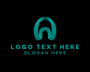 Teal - Professional Industry Ribbon Letter A logo design